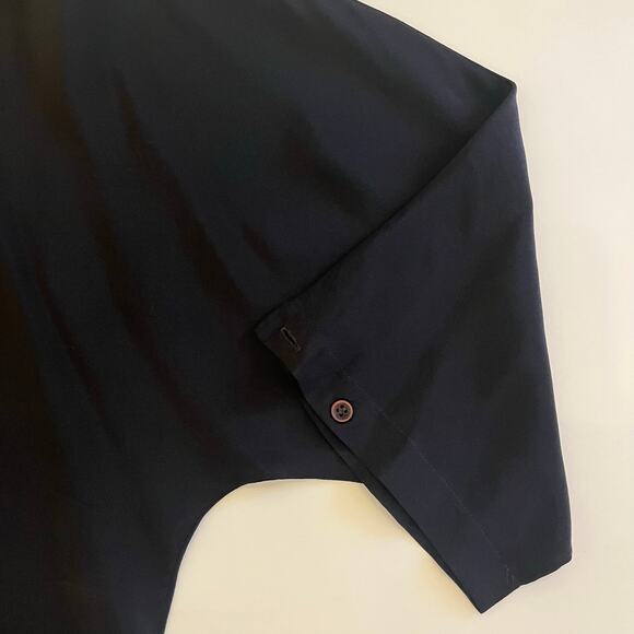 Jonathan Martin 100% Silk Blouse Medium Top Black Dolman Sleeve Timeless Vintage - Picture 6 of 11